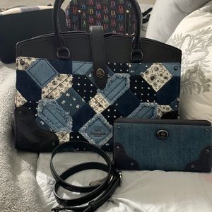 Sold Coach denim skull mercer and wallet
